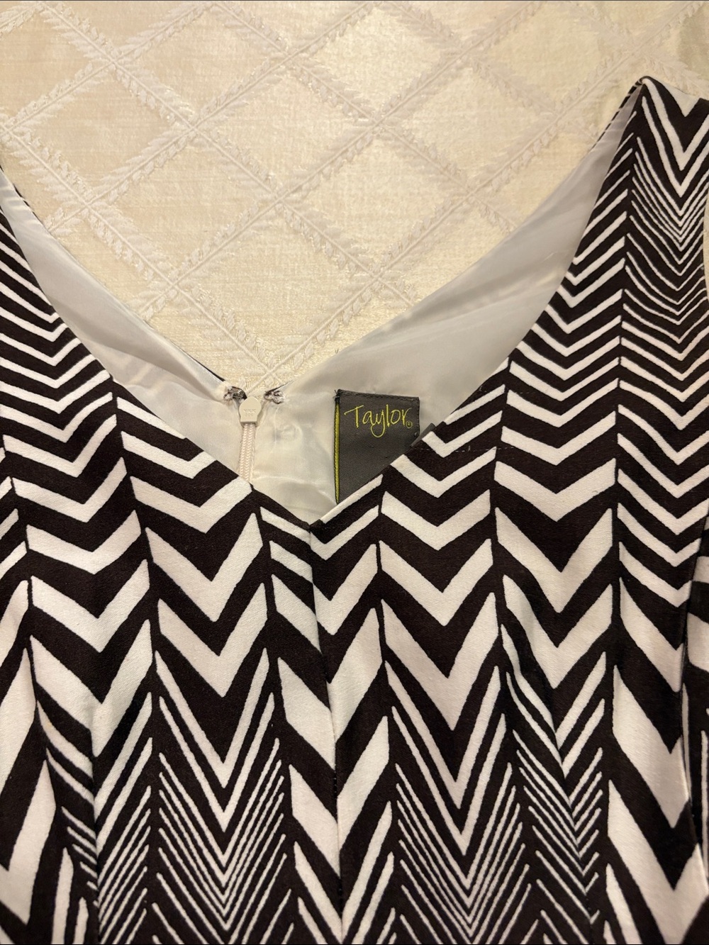 Taylor Black & White Chevron V-Neck Tunic